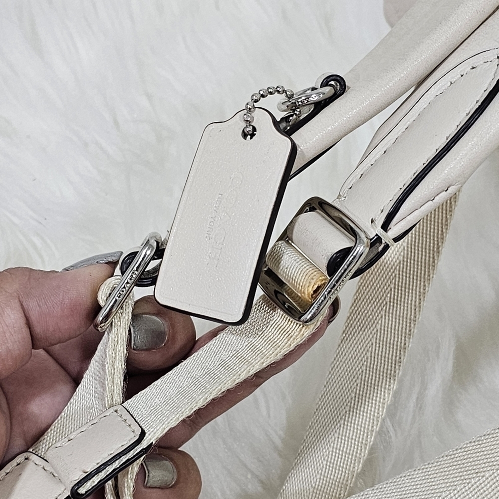 Coach Ivory Croc-Embossed Backpack - Picture 5 of 15
